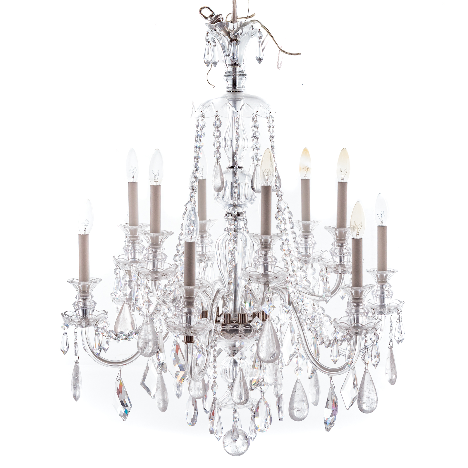 Appraisal: SCHONBEK CRYSTAL TWELVE LIGHT CHANDELIER Large elaborate crystal chandelier with