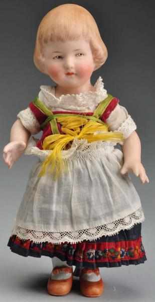 Appraisal: German All-Bisque Character Girl Description Coquette made by Gebruder Heubach