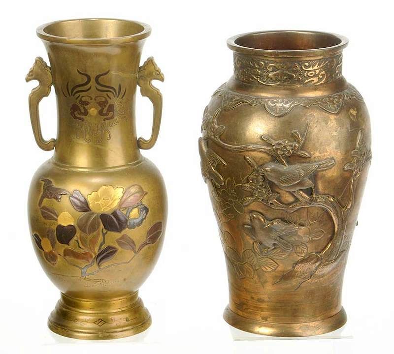 Appraisal: Two Asian Bronze Vases late th th century both with