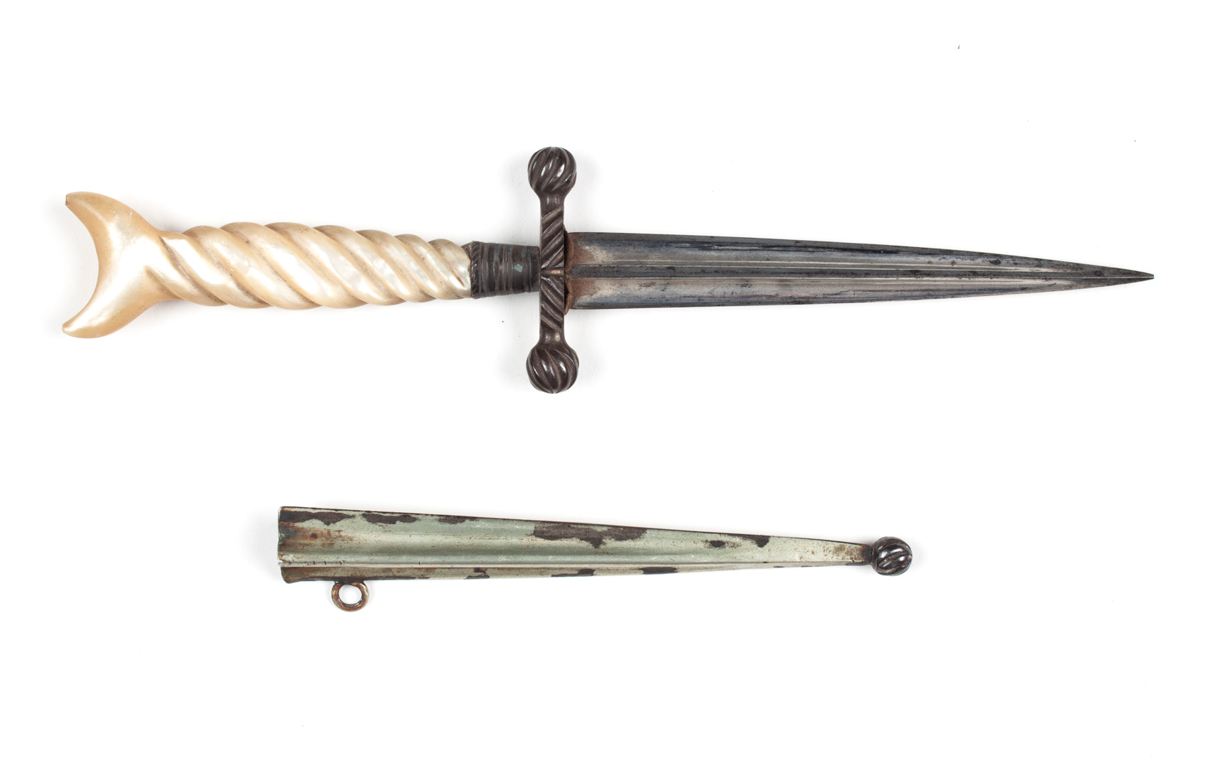 Appraisal: a Continental officer's dirk sheath th century with carved mother-of-pearl