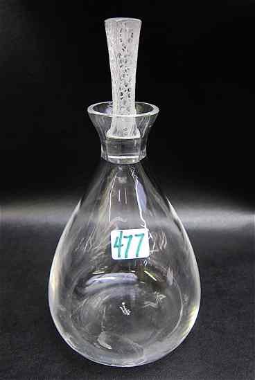 Appraisal: LALIQUE FRANCE CRYSTAL DECANTER in the ''Phalsbourg'' pattern clear base