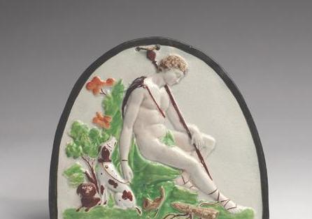 Appraisal: STAFFORDSHIRE PEARLWARE PLAQUE OF 'APOLLO ' CIRCA Height inches Est