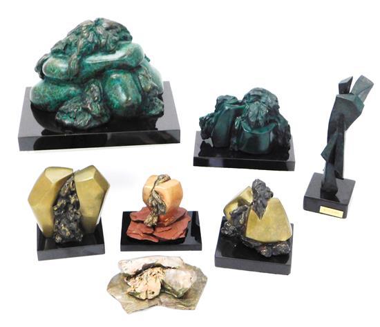 Appraisal: Betty Gilman American - seven small tabletop sculptures two stone