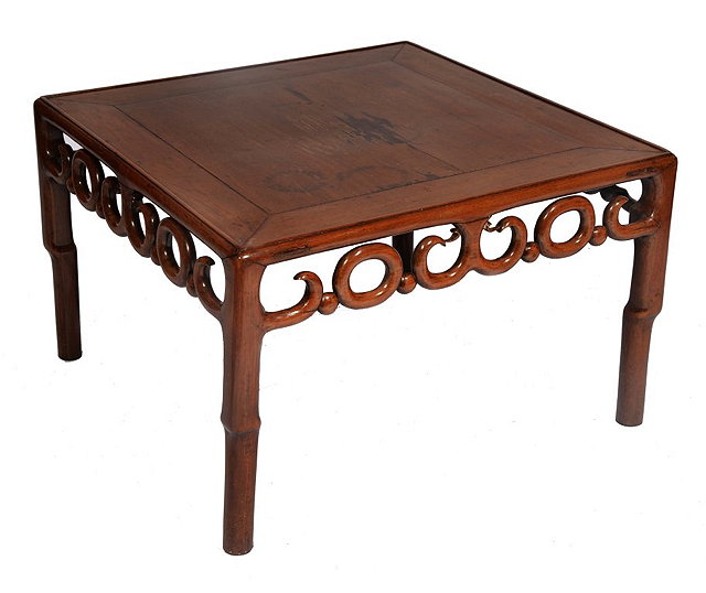 Appraisal: A CHINESE HARDWOOD SQUARE OPIUM TABLE th early th Century