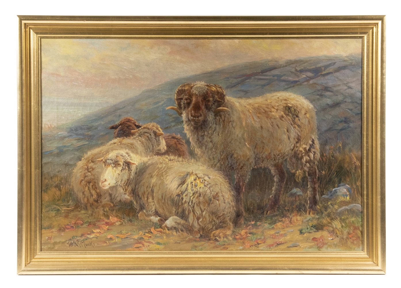 Appraisal: JOHN AUSTIN SANDS MONKS AMERICAN - Ram and Three Sheep