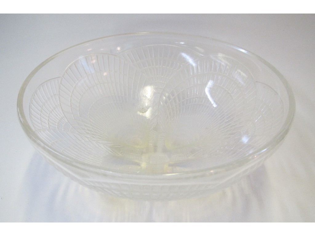 Appraisal: A Rene Lalique opalescent glass bowl with Coquilles design engraved