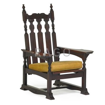 Appraisal: ROSE VALLEY Mahogany Morris chair Condition Report