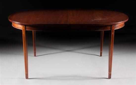 Appraisal: Federal style stringer and bellflower inlaid cherrywood dining table Virginia