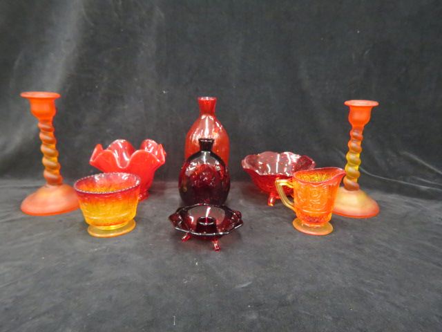 Appraisal: pcs Amberina Art Glass includes Duncan Miller sandwich creamer sugar