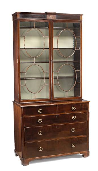 Appraisal: A George III mahogany secretary bookcase last quarter th century