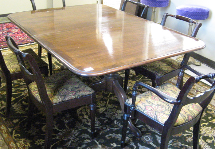 Appraisal: CHIPPENDALE STYLE MAHOGANY DINING TABLE WITH TWO LEAVES American th