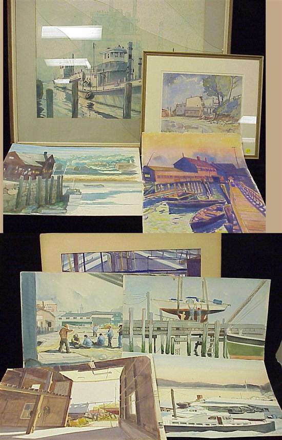 Appraisal: Charles Ernest Pont American - eleven watercolors on paper marine