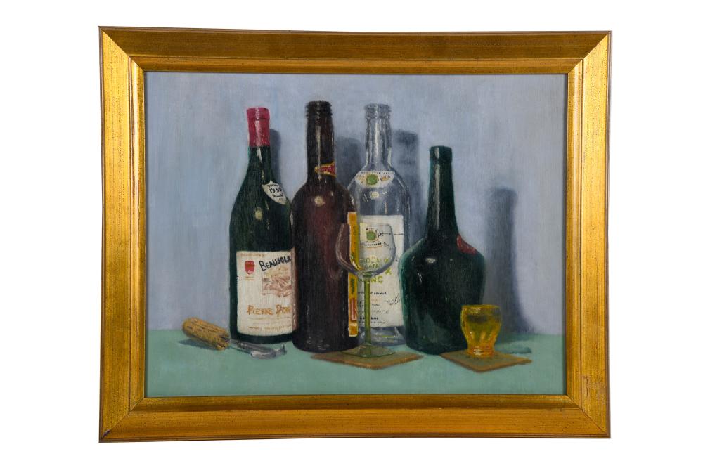 Appraisal: STILL LIFE FINE WINEoil on panel unsigned x inches sight