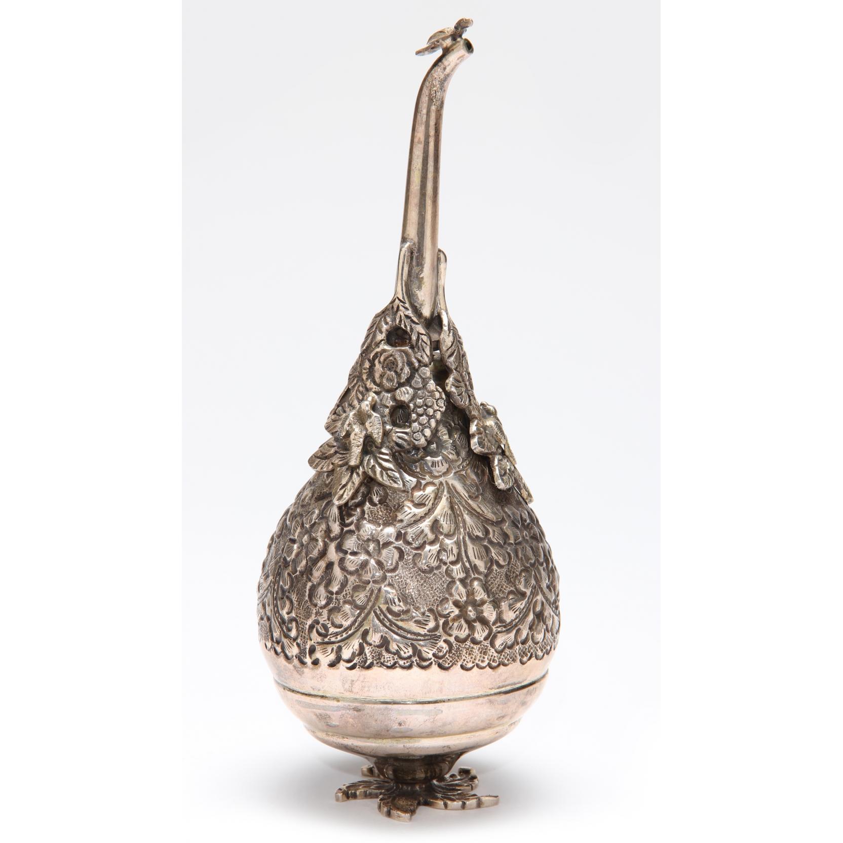 Appraisal: Egyptian Silver Rose Water Sprinkler with circa hallmarks with floral