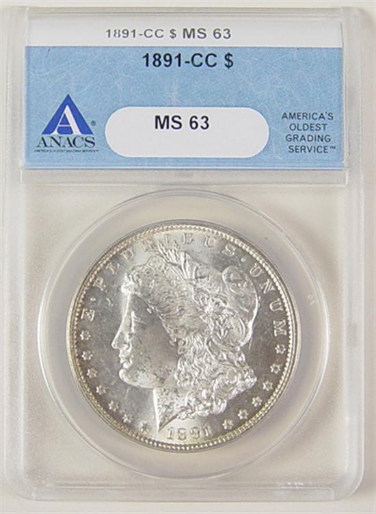 Appraisal: -CC Morgan Dollar Anacs certified and graded MS - no