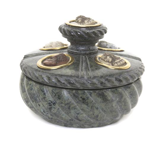 Appraisal: Sale Lot A Grand Tour Marble Inkwell th century having