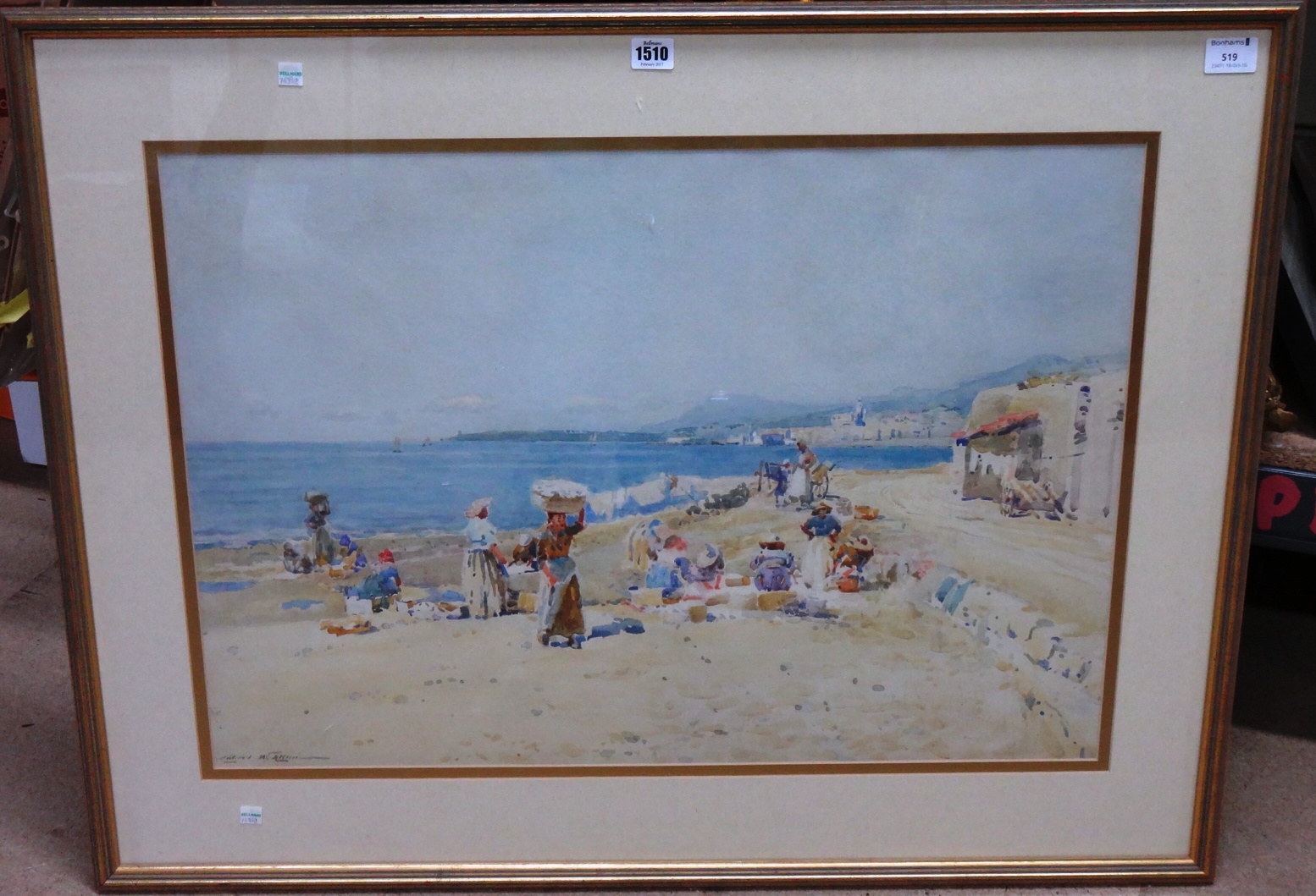 Appraisal: Robert Weir Allan - The day's catch watercolour signed cm