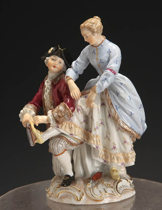 Appraisal: Lot Property of Various Owners Meissen Figural Group of Skaters