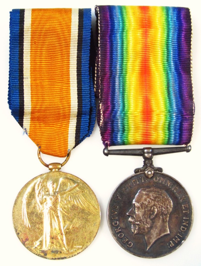 Appraisal: A WWI Campaign and Victory medal each with ribbon marked