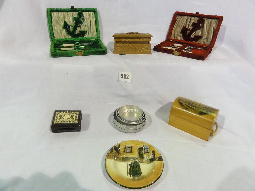 Appraisal: A curious collection of items including a telescopic cup two