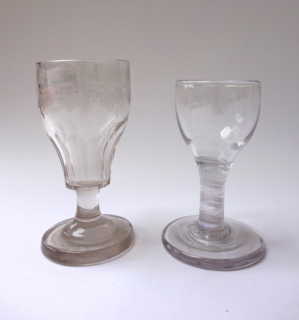 Appraisal: A group of th th century wine glasses two with