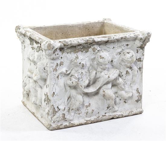 Appraisal: Sale Lot A Painted Cast Stone Planter of rectangular form