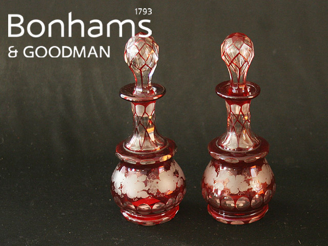 Appraisal: A pair of Victorian scent bottles of baluster forms with