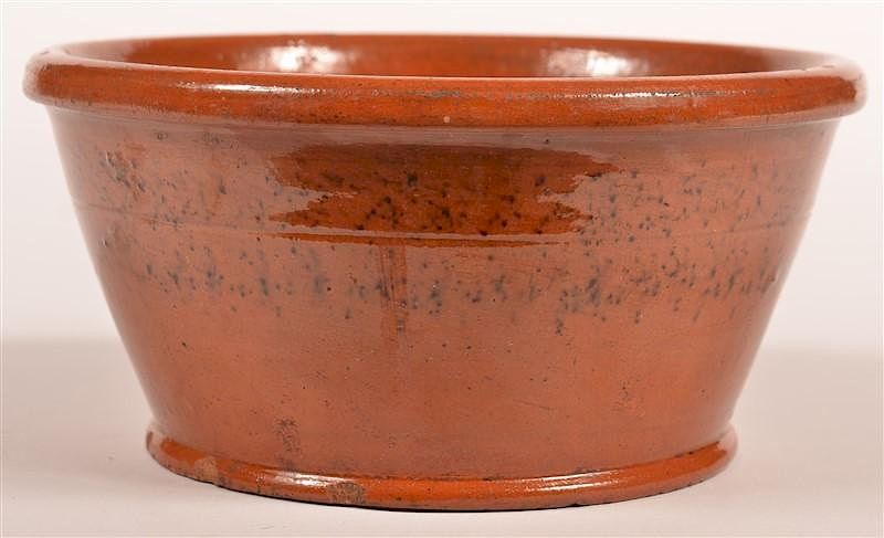 Appraisal: th Century Glazed Redware Pottery Bowl th Century Glazed Redware