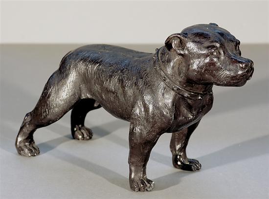 Appraisal: Continental school th century STANDING BULLDOGbronze with dark patina unsignedH