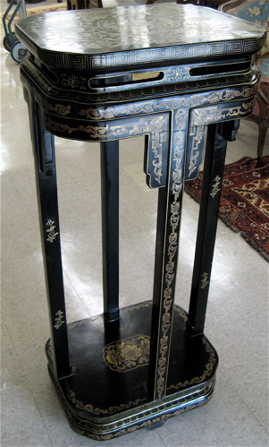 Appraisal: A TALL PAIR OF CHINESE PEDESTAL TABLES with rectangular tops