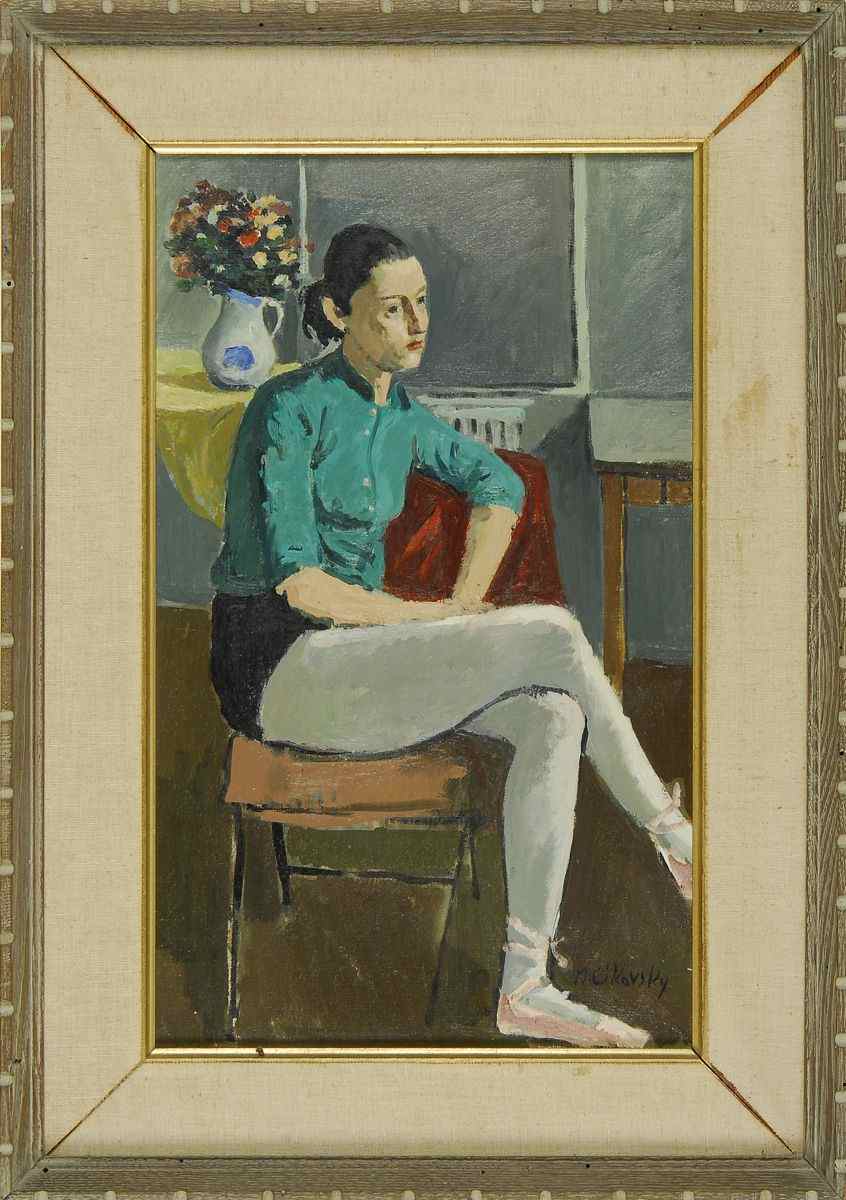 Appraisal: NICOLAI S CIKOVSKYRussian-American - Seated ballerina Signed lower right N