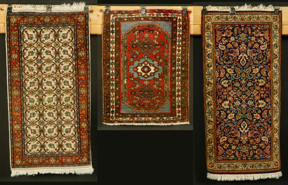 Appraisal: - Persian Scatter Carpets Lot of three Persian scatter carpets