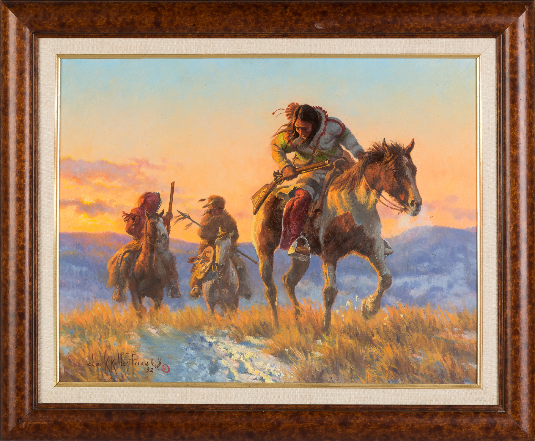 Appraisal: Clark Kelly Price Born American Indians on Horseback in a