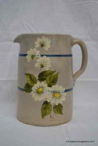 Appraisal: Hand Turned Painted Marshall Pottery PitcherUsed for iced tea and