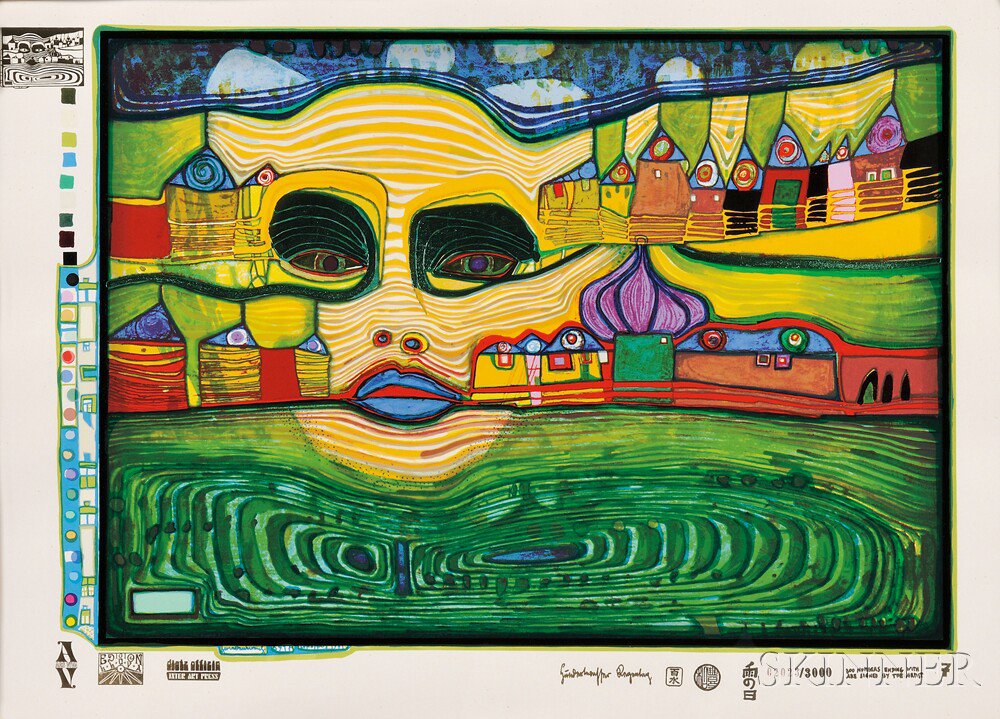 Appraisal: Friedensreich Hundertwasser Austrian - Irinaland Over the Balkans plate seven