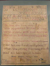 Appraisal: A framed early th c sampler embroidered with improving verses