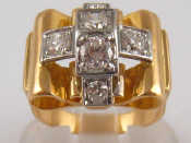 Appraisal: A French hallmarked carat gold diamond ring estimated total diamond