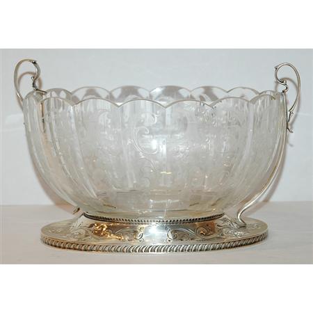 Appraisal: Sterling Silver Mounted Glass Center Bowl Estimate -