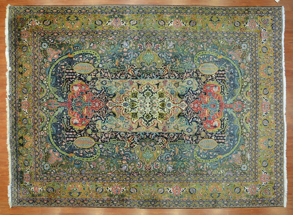 Appraisal: Persian Tabriz carpet approx x Iran circa Condition Has color