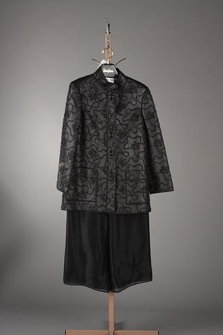 Appraisal: Aurora Ruffolo Christian Ruperto black embroidered jacket with quilted lining