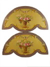 Appraisal: VALANCES - Pair of oil on canvas demi-lune shaped theatre