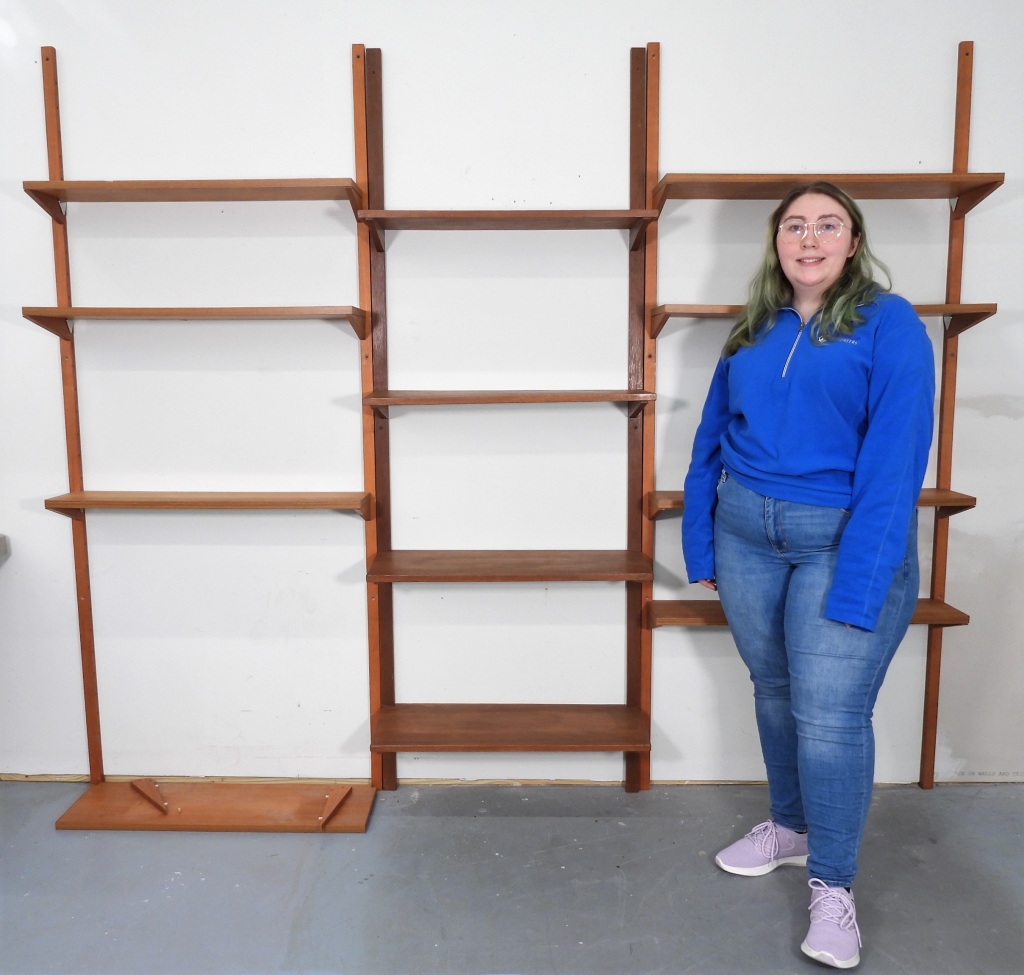 Appraisal: PC POUL CADOVIUS MCM FLOATING BOOKSHELVES Denmark - Includes one