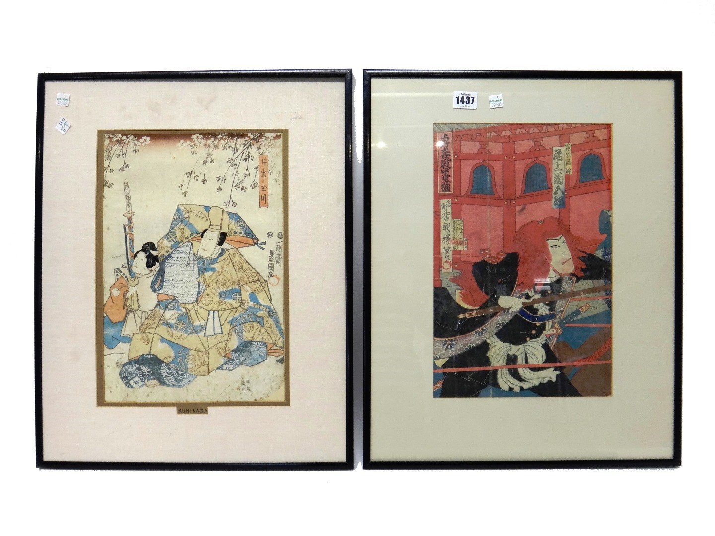 Appraisal: Four Japanese woodblock prints th century of various subjects including