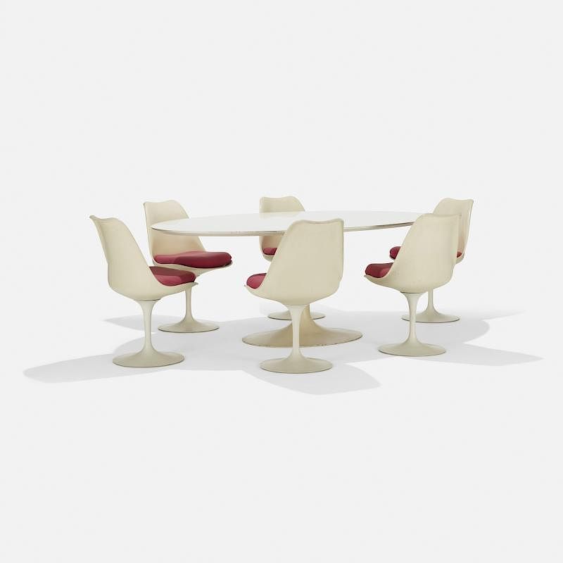 Appraisal: Eero Saarinen dining set Eero Saarinen dining set Knoll International