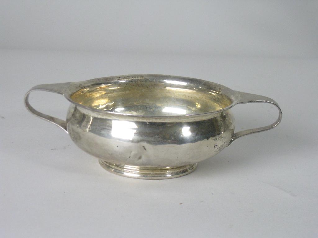 Appraisal: A George V Porringer with pedestal foot in Diam Sheffield