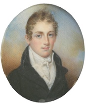 Appraisal: Portrait Miniature of an Unidentified Young Man Initialed I P