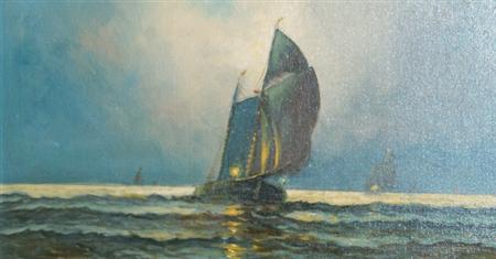 Appraisal: James Gale Tyler American - Ships at Sea Estimate -