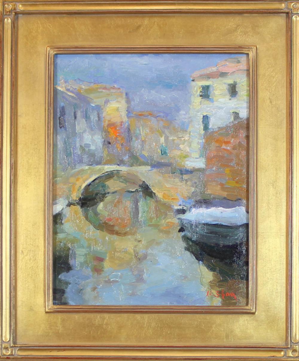 Appraisal: NICK STOQ United States st century oil on board Venice