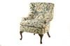 Appraisal: WING CHAIR - Custom mahogany frame barrel back wing chair