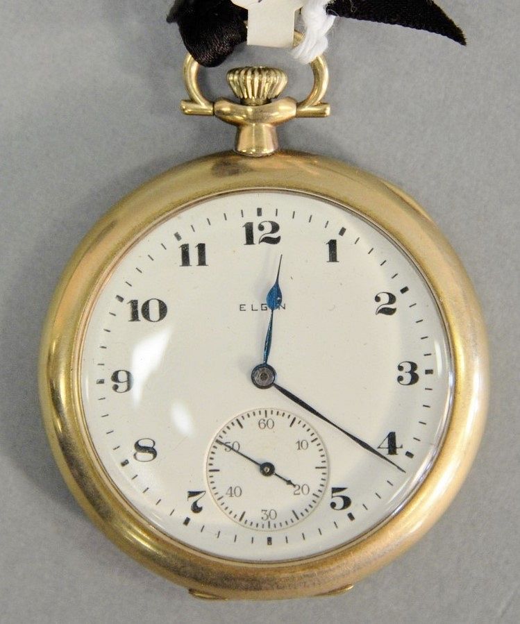 Appraisal: k gold Elgin open face pocket watch mm total weight